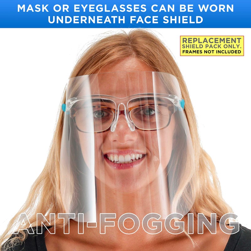 TCP Global Salon World Safety Replacement Face Shields Only (10 Packs of 10), Glasses Frames Not Included - Fits Most Brands, Ultra Clear, Full Face, Protect Eyes Nose Mouth, Anti-Fog PET Plastic - Image 4